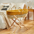 The Little Green Sheep Knitted Moses Basket & Stand - Honey