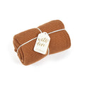 The Little Green Sheep Organic Knitted Cellular Baby Blanket - Terracotta