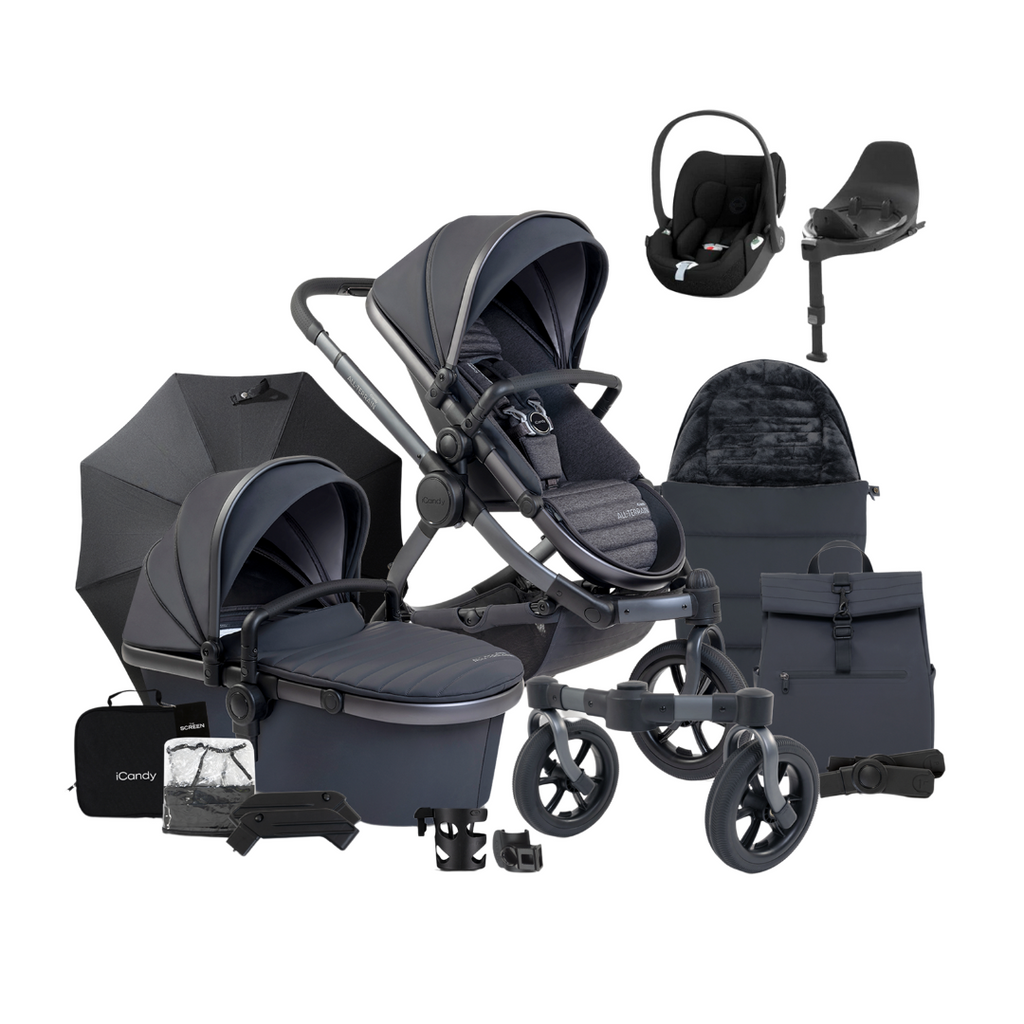 iCandy Peach 7 All Terrain Pushchair & Cybex Cloud T Bundle | Storm