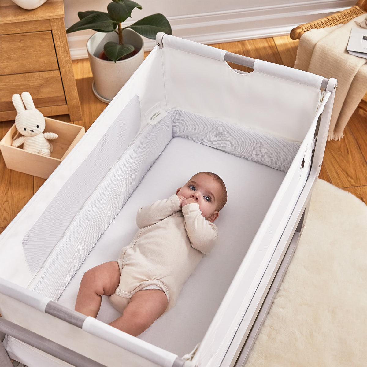SnuzPod4 Bedside Crib - Natural Edit - Silver Birch