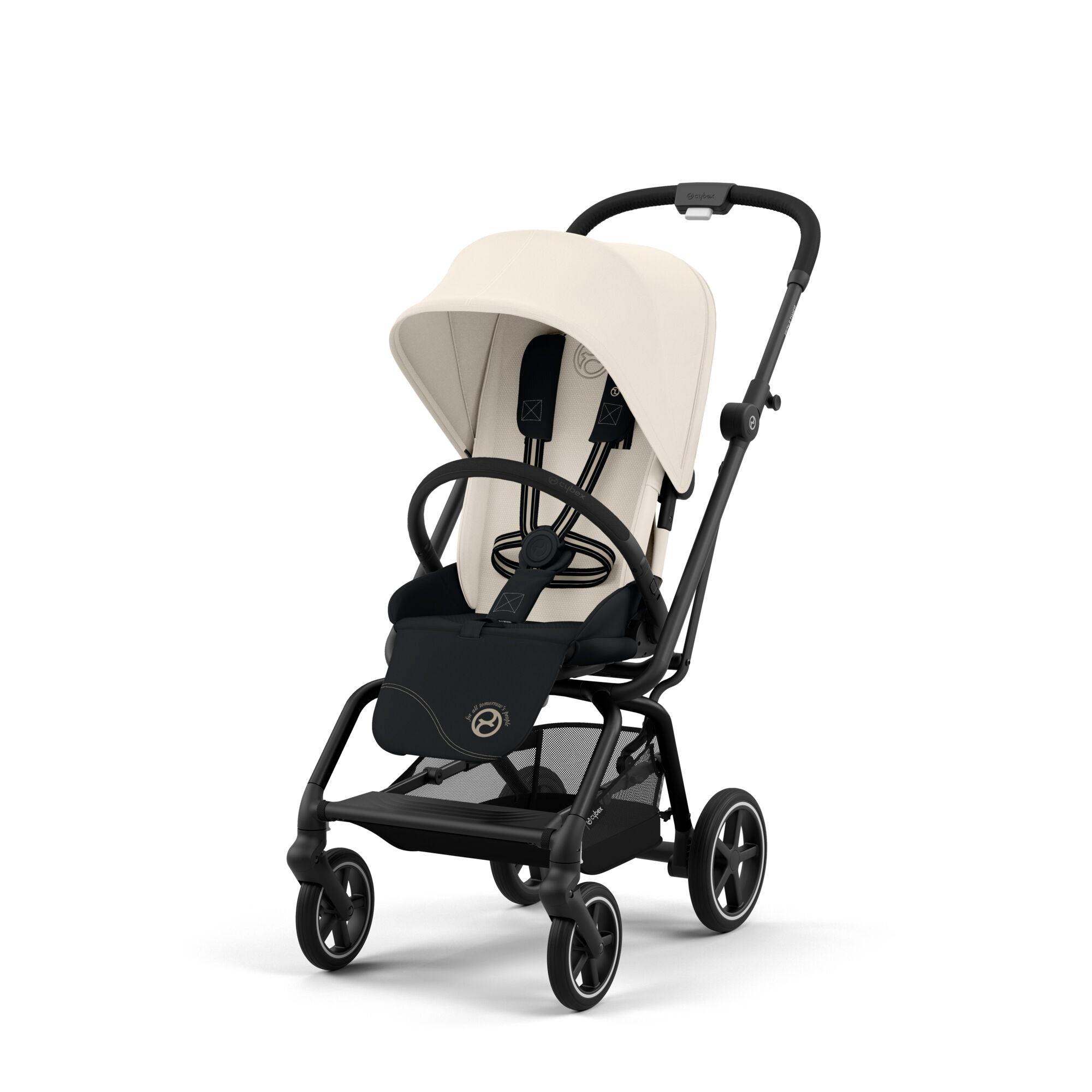 Cybex Eezy Twist+ 2 Stroller | Canvas White on Black