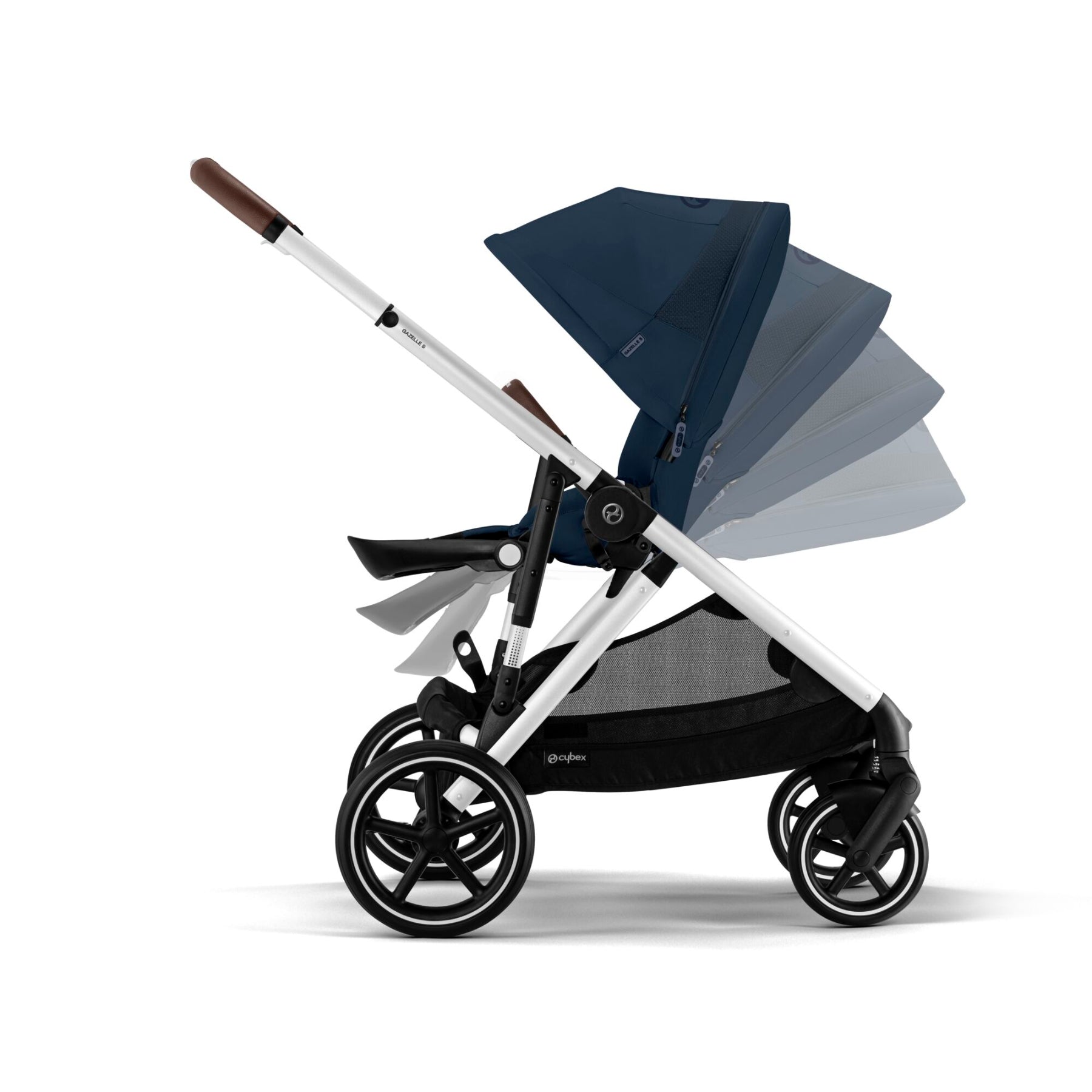 Cybex Gazelle S Double Pushchair (2023) - Ocean Blue - Silver