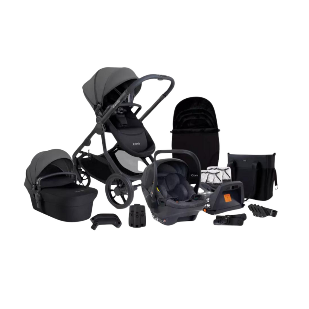 iCandy Orange 4 Pushchair Travel System | Fossil on Black