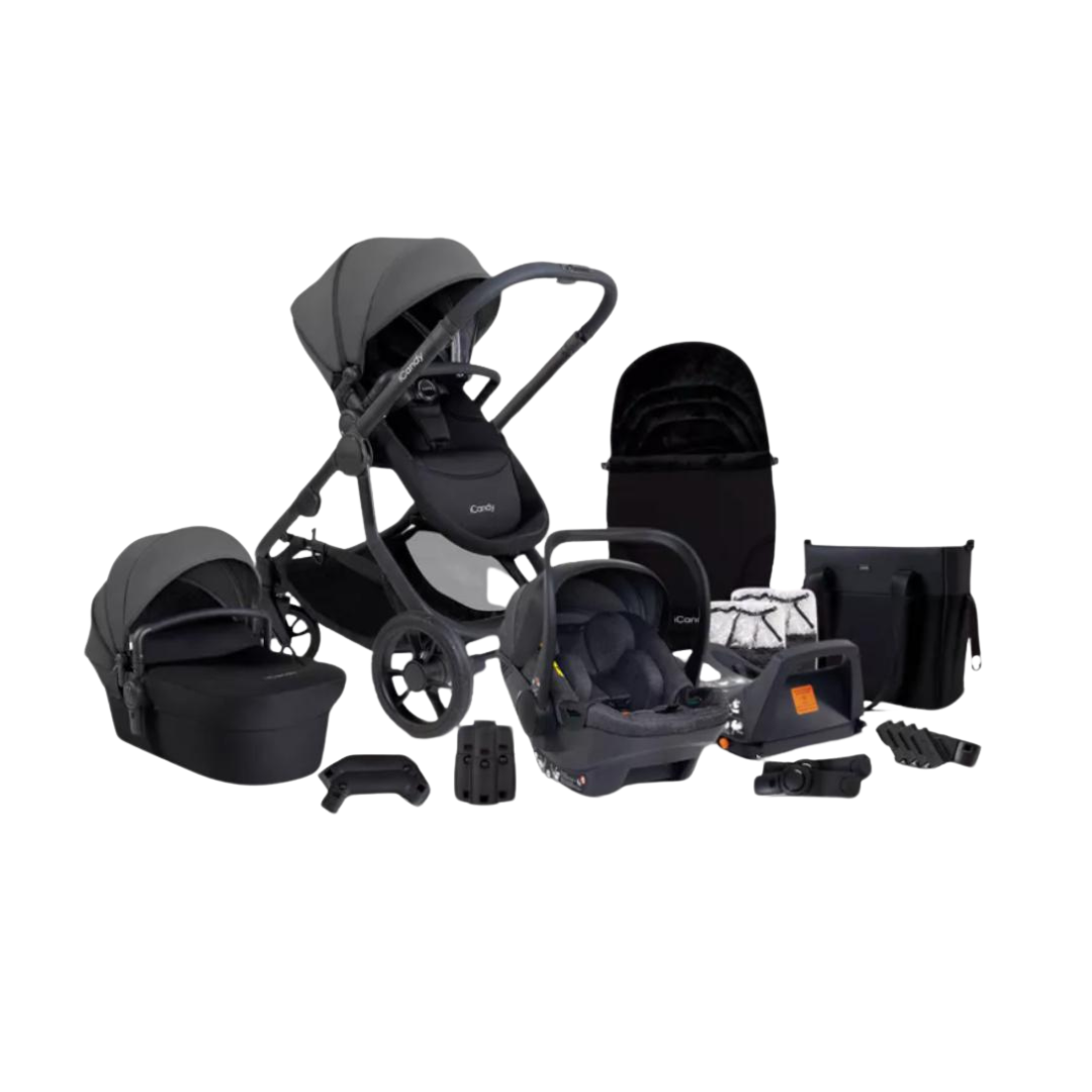 iCandy Orange 4 Pushchair Travel System | Fossil on Black