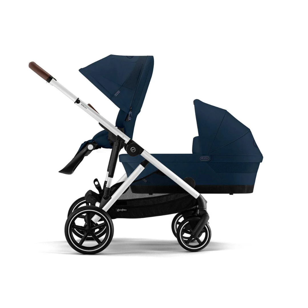 Cybex Gazelle S Double Pushchair (2023) - Ocean Blue - Silver