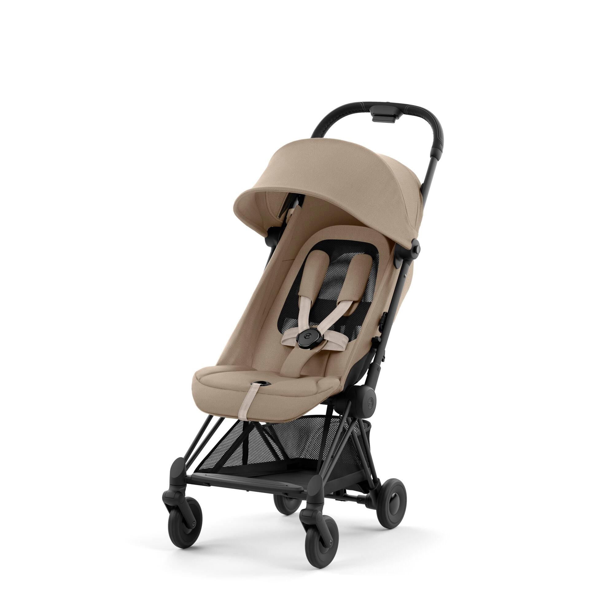 Cybex Coya Compact Stroller 2023 - Matt Black, Cozy Beige
