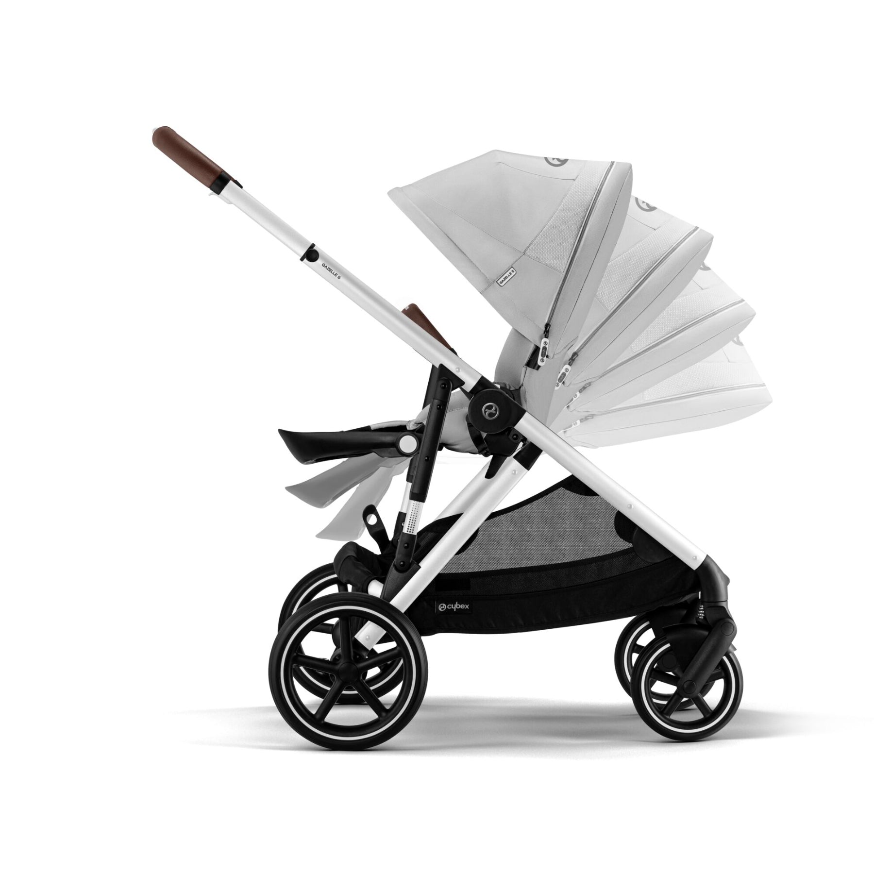 Cybex Gazelle S Double Pushchair (2023) - Lava Grey - Silver