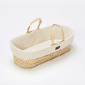 The Little Green Sheep Knitted Moses Basket & Mattress - Linen