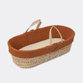 The Little Green Sheep Knitted Moses Basket & Mattress - Terracotta