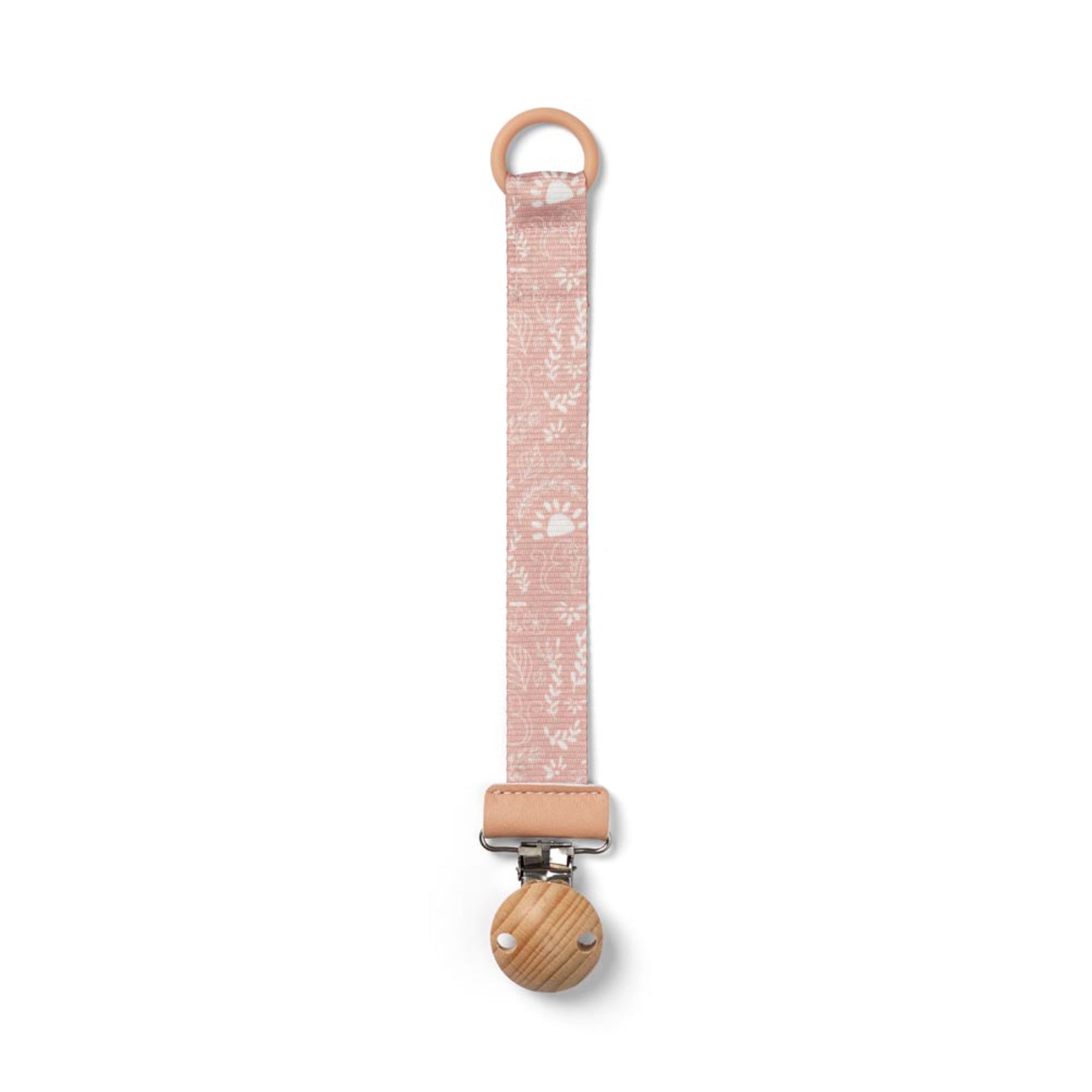 Elodie Soother Clip Wood - Monkey Sunrise Pink
