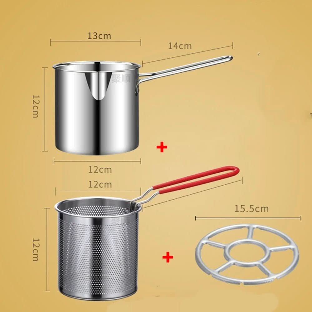SmartFry Pot - Stainless steel deep fryer with anti-scald handle & oil-saving design
