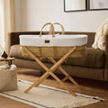 The Little Green Sheep Knitted Moses Basket & Stand - White