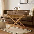 The Little Green Sheep Knitted Moses Basket & Stand - Truffle