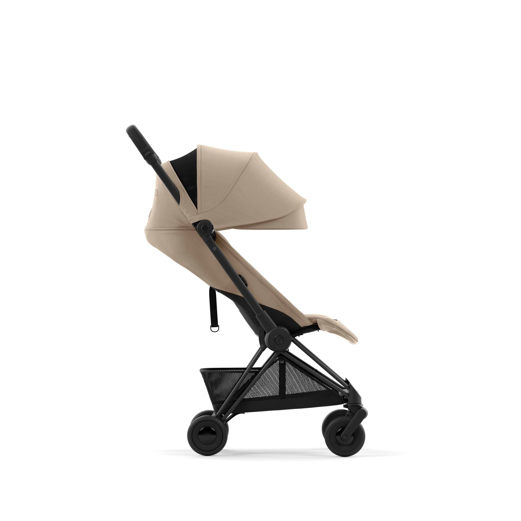 Cybex Coya Compact Stroller 2023 - Matt Black, Cozy Beige