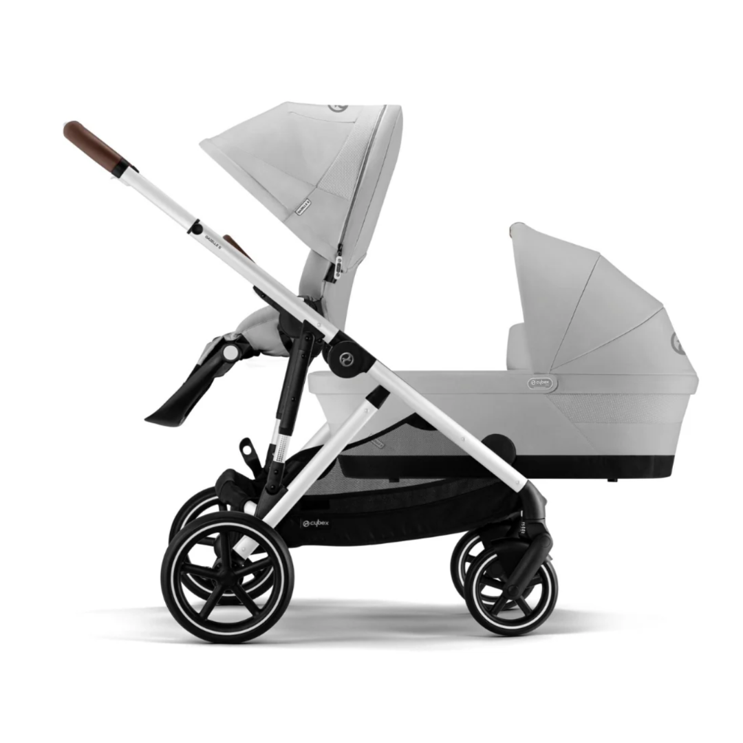 Cybex Gazelle S Double Pushchair (2023) - Lava Grey - Silver