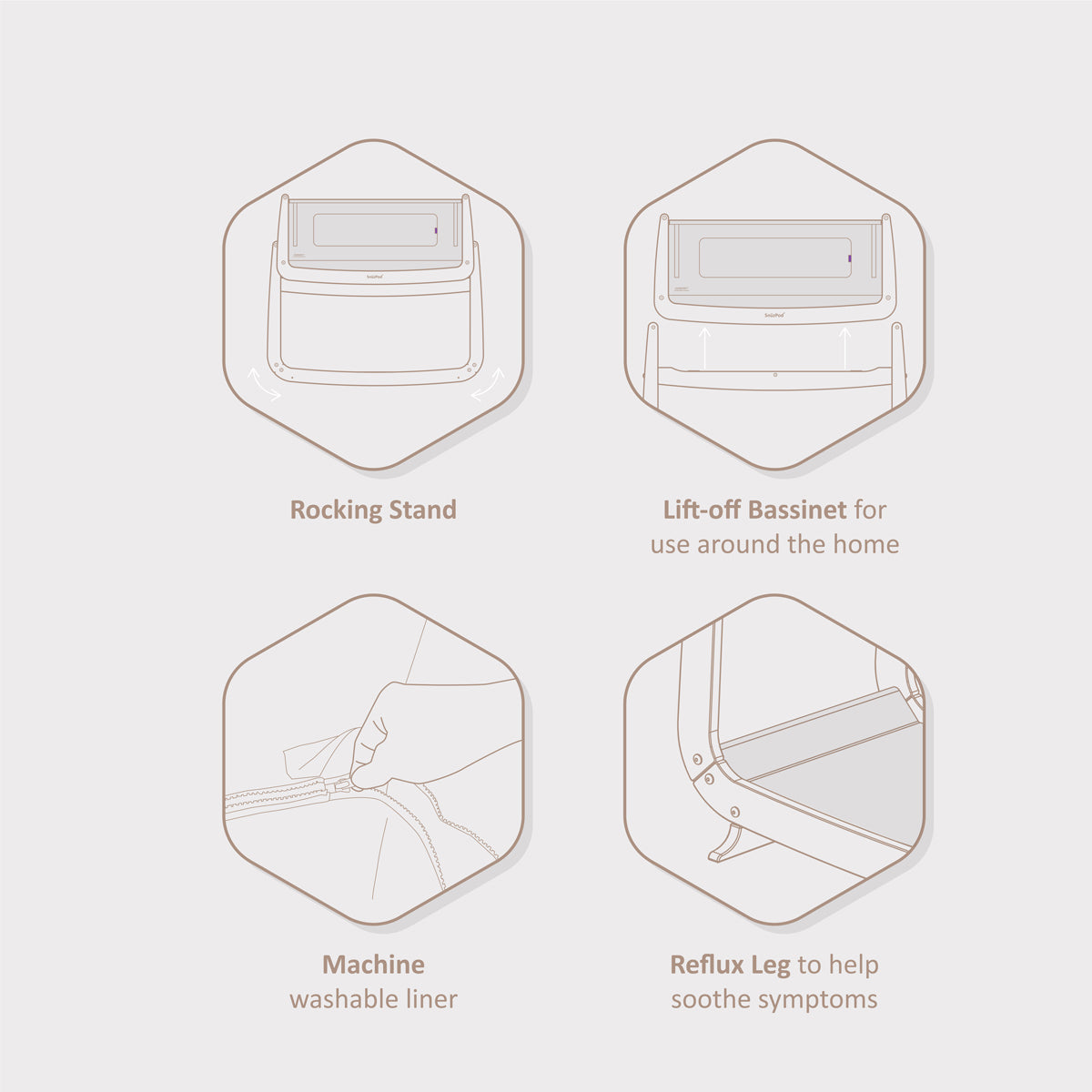 SnuzPod4 Bedside Crib - Natural Edit - Silver Birch