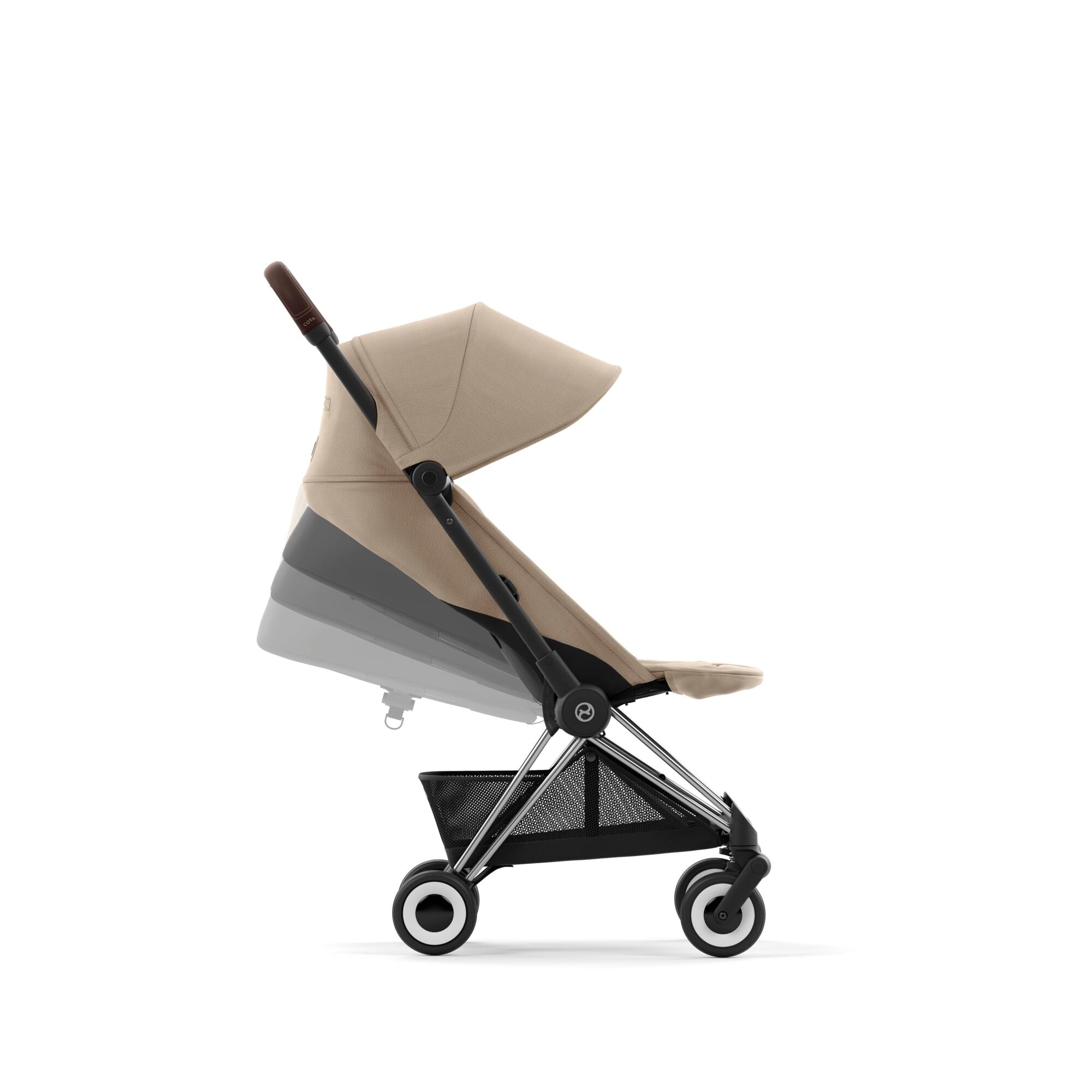 Cybex Coya Compact Stroller 2023 - Matt Black, Cozy Beige