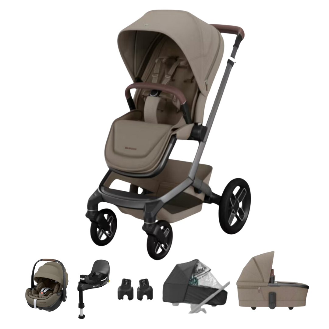 Maxi-Cosi Fame Pebble 360 Pro2 Travel System- Twillic Truffle | Black