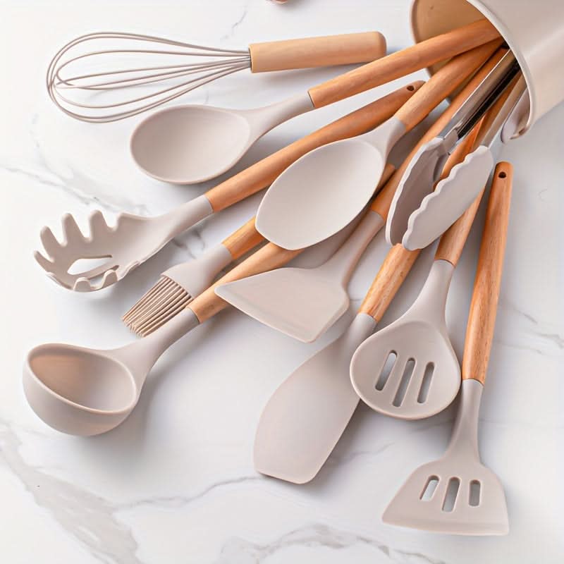Silicone kitchen utensil set - Heat-resistant & stylish for every kitchen