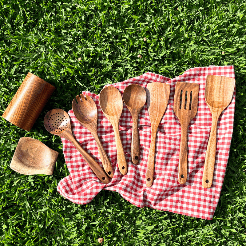 EcoTeak - Sustainable wooden cooking utensil set