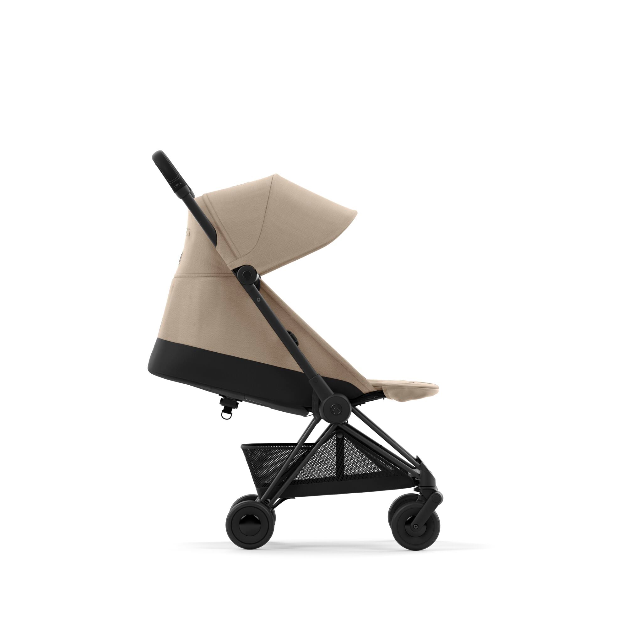 Cybex Coya Compact Stroller 2023 - Matt Black, Cozy Beige