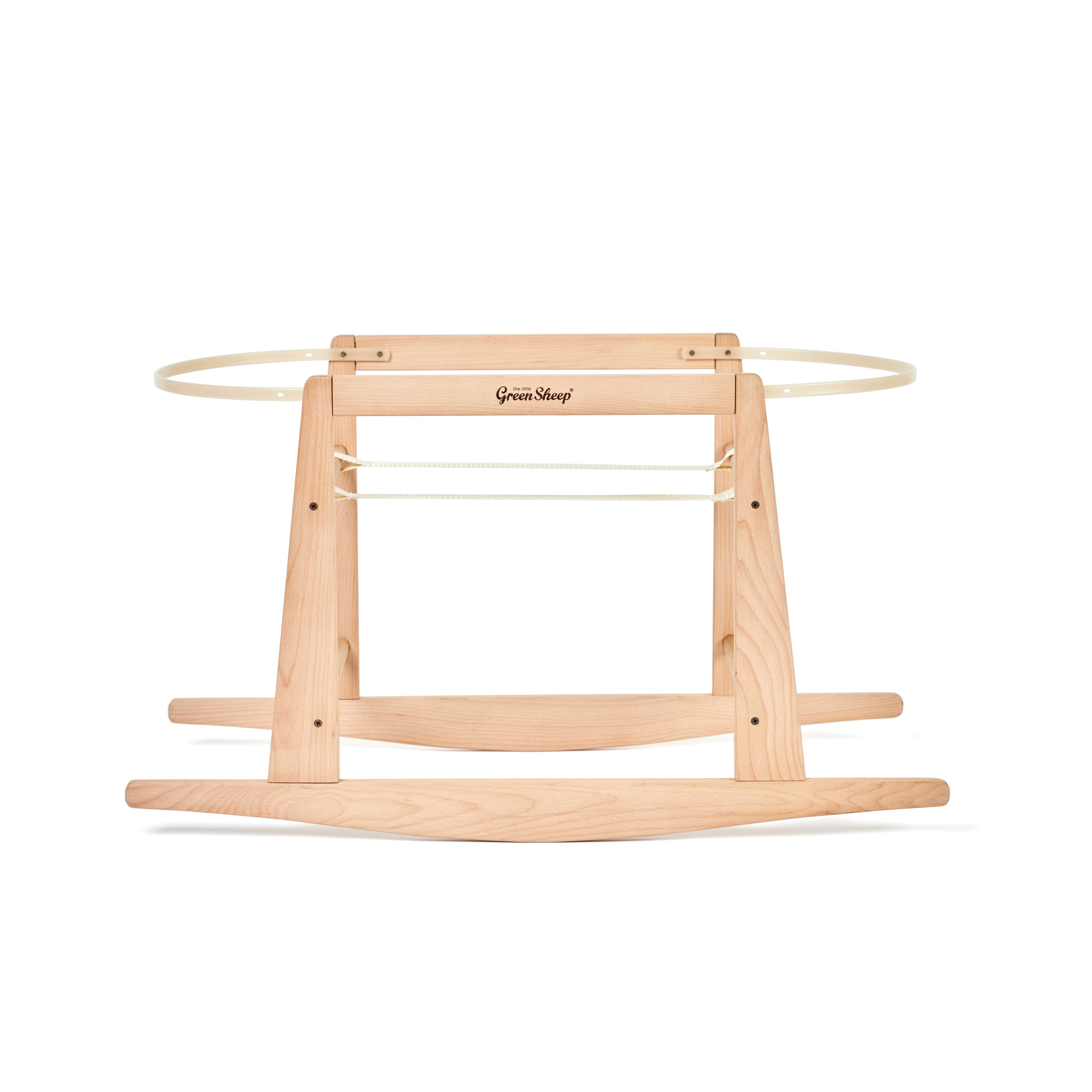 The Little Green Sheep Knitted Moses Basket & Stand - Honey