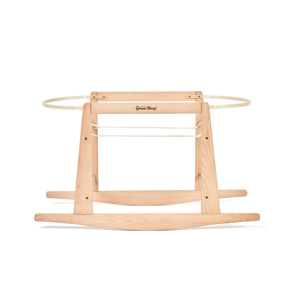 The Little Green Sheep Knitted Moses Basket & Stand - Linen