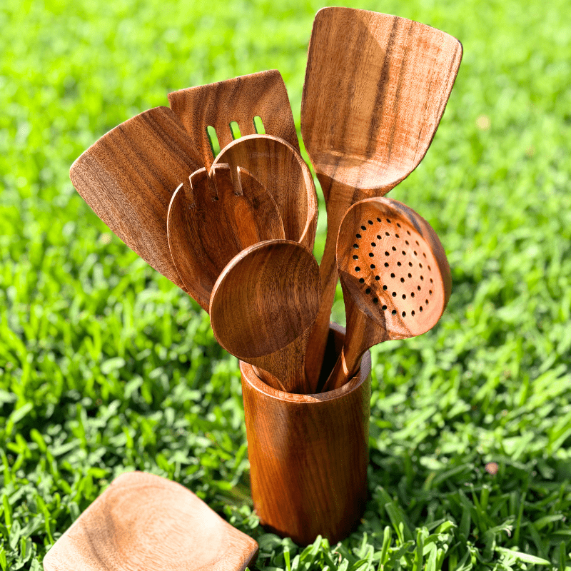 EcoTeak - Sustainable wooden cooking utensil set