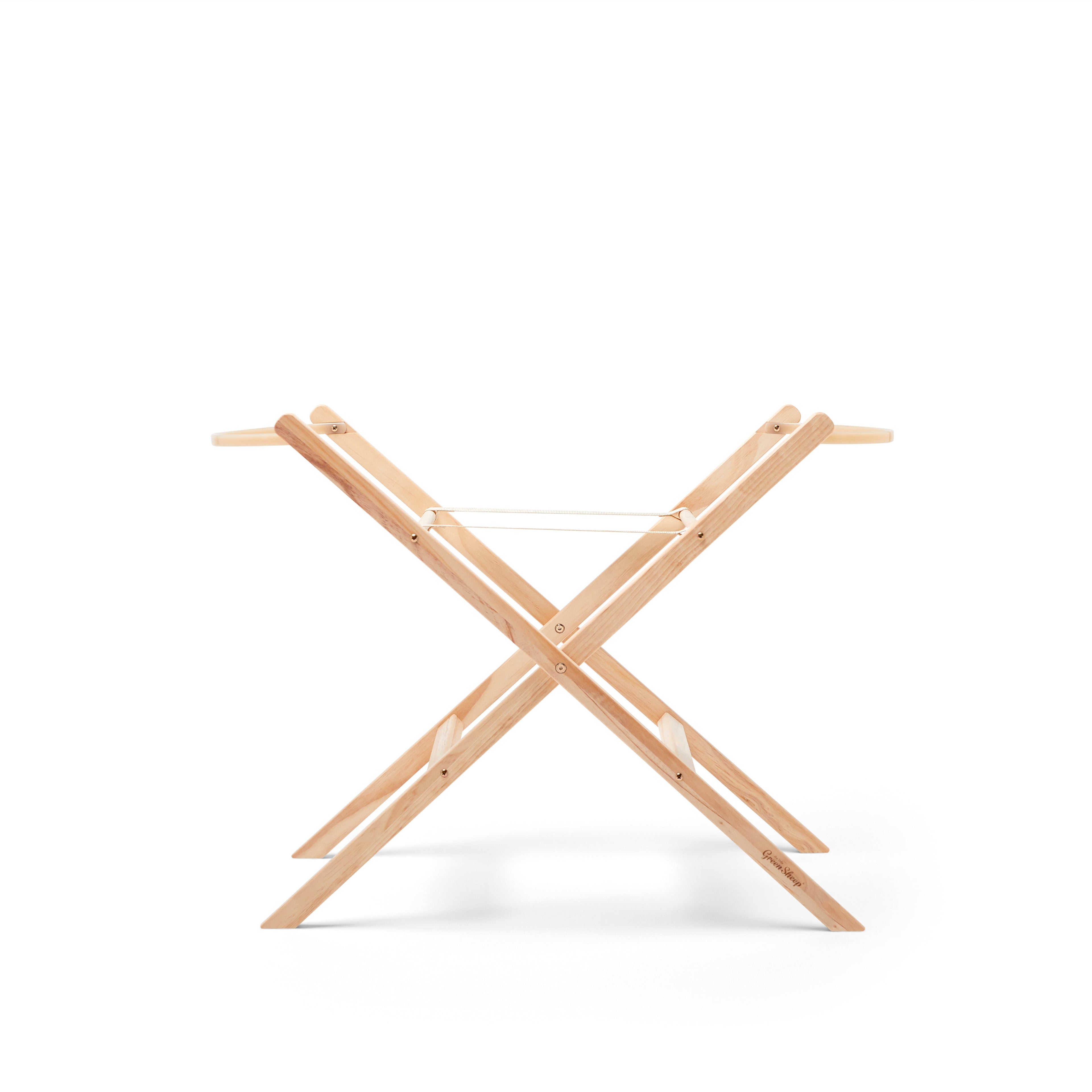 The Little Green Sheep Knitted Moses Basket & Stand - Honey