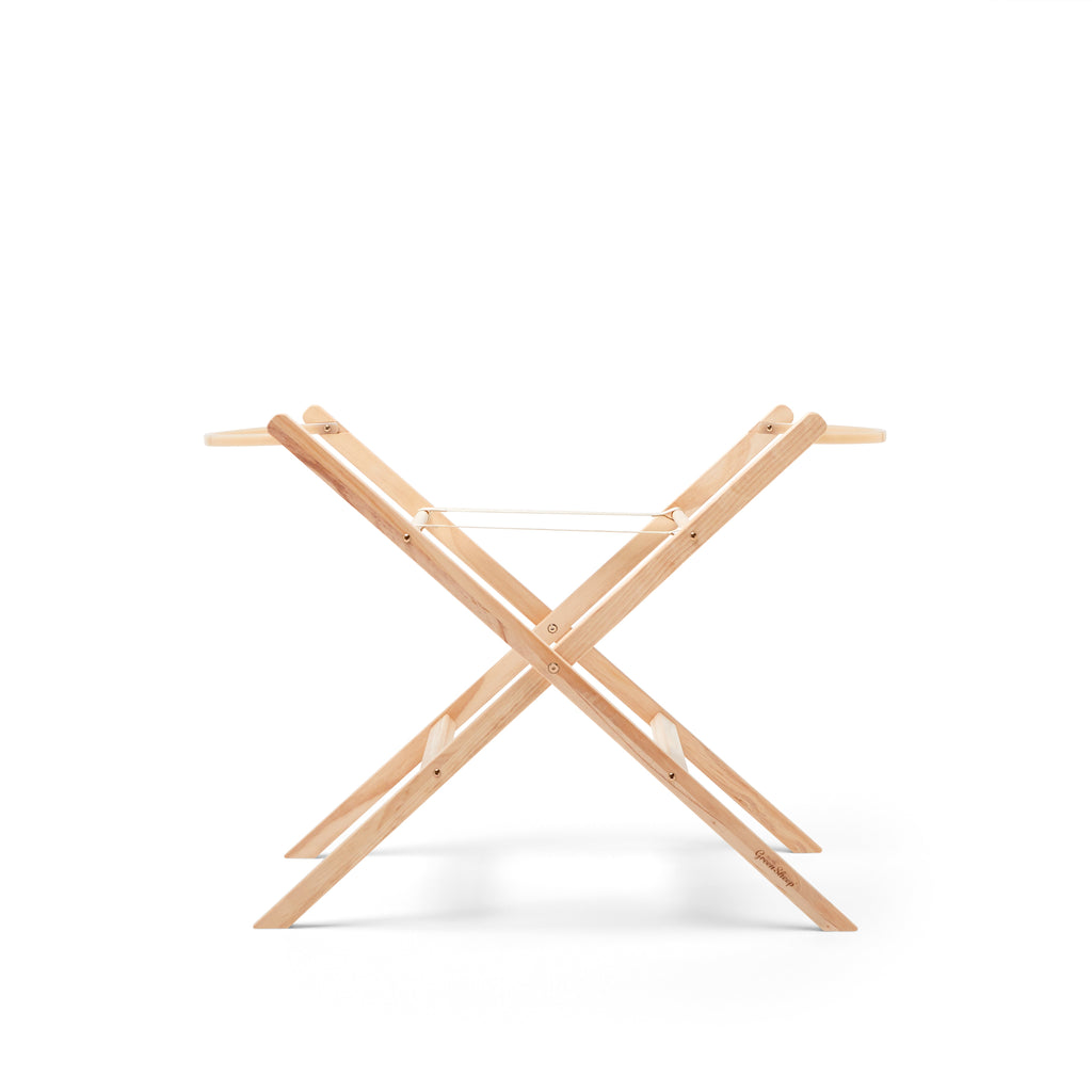 The Little Green Sheep Knitted Moses Basket & Stand - Truffle