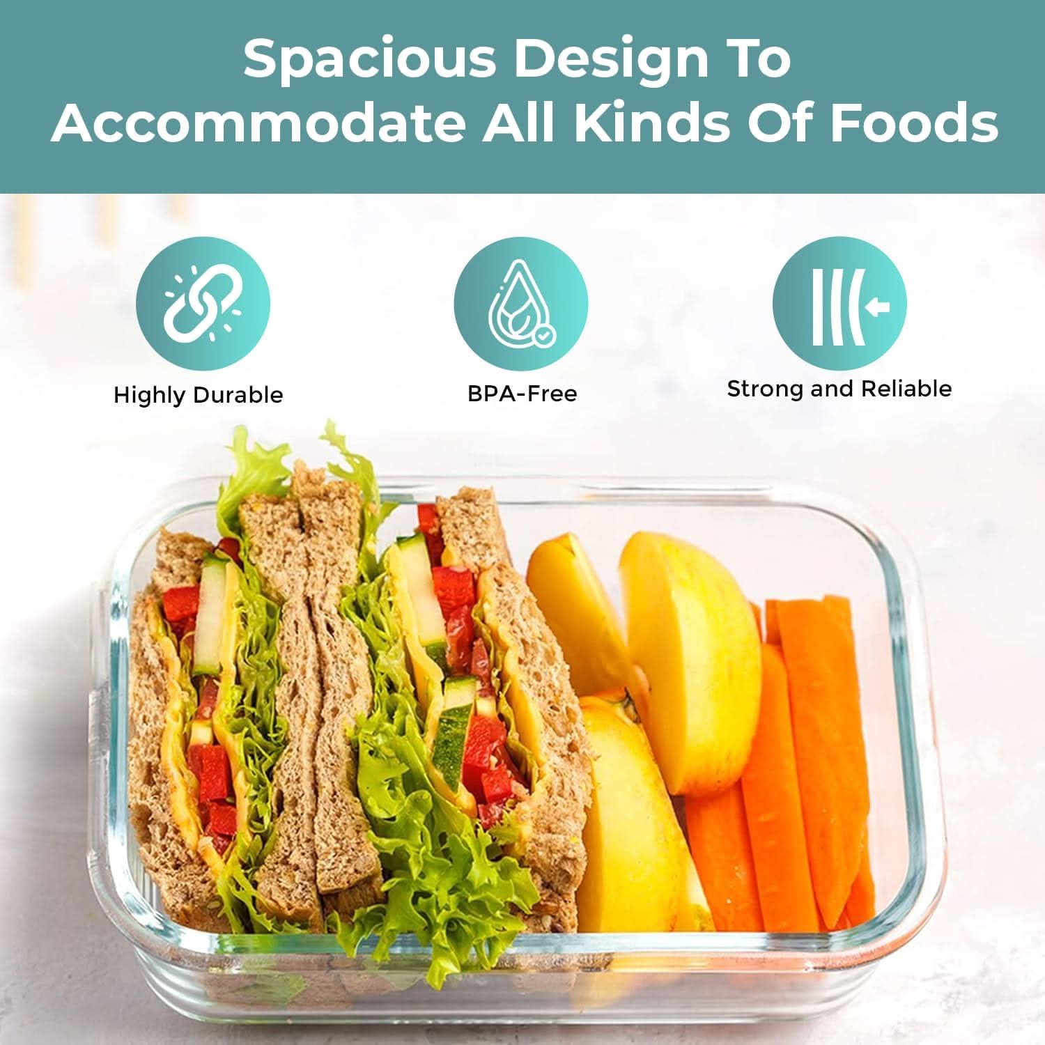 Glassafe 35-Piece Food Storage Set - BPA-free, airtight for meal prep & organisation