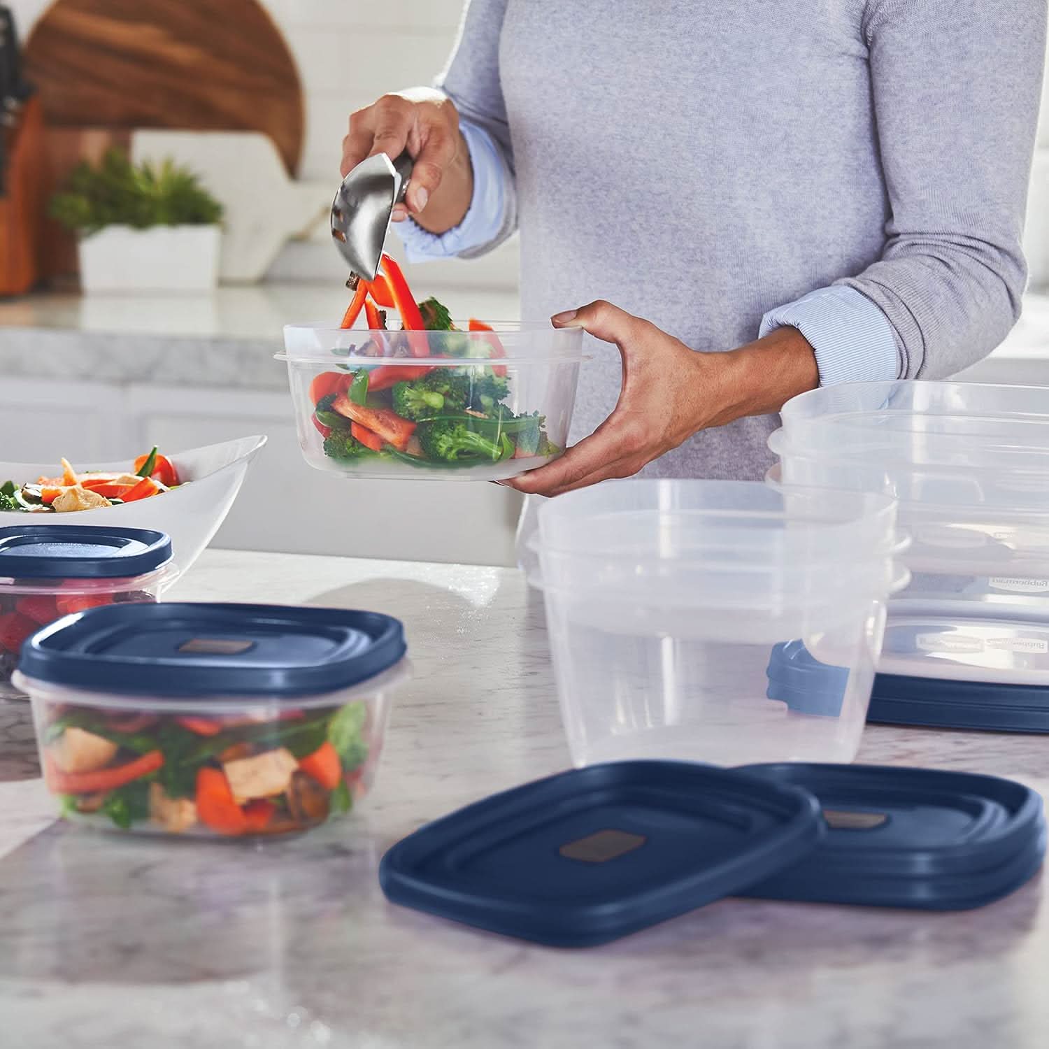 Stackable Food Storage Containers - Stackable and leak-free for an organised kitchen