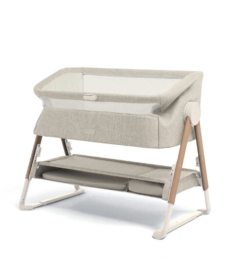 Mamas & Papas Lua Bedside Crib & Sheet Bunde - Fawn | White