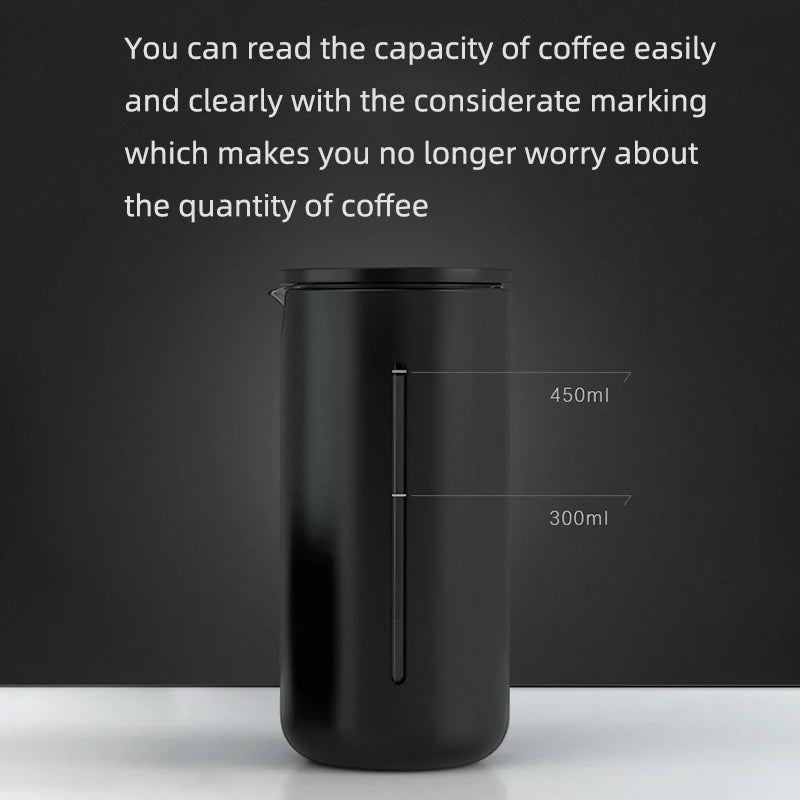 COFFEETREK – Lightweight 450 ml French Press Coffee Maker with Stainless Steel Filter