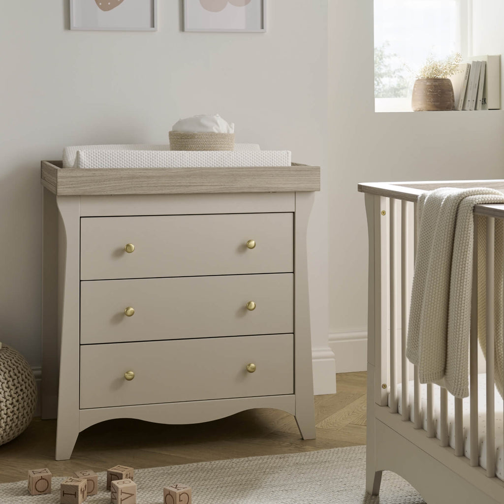 CuddleCo Clara 3 Piece Nursery Room Set - Cashmere/Ash