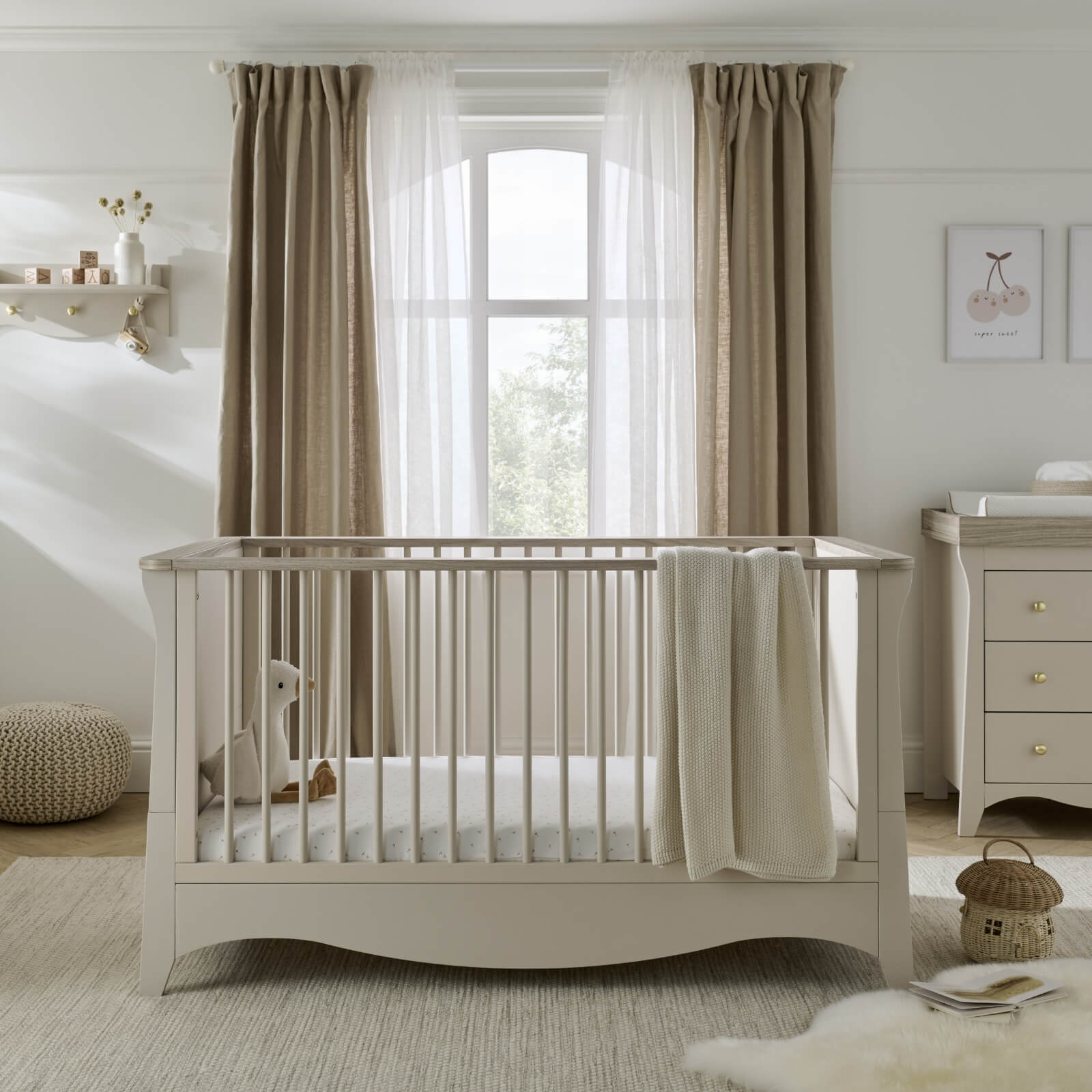 CuddleCo Clara 3 Piece Nursery Room Set - Cashmere/Ash
