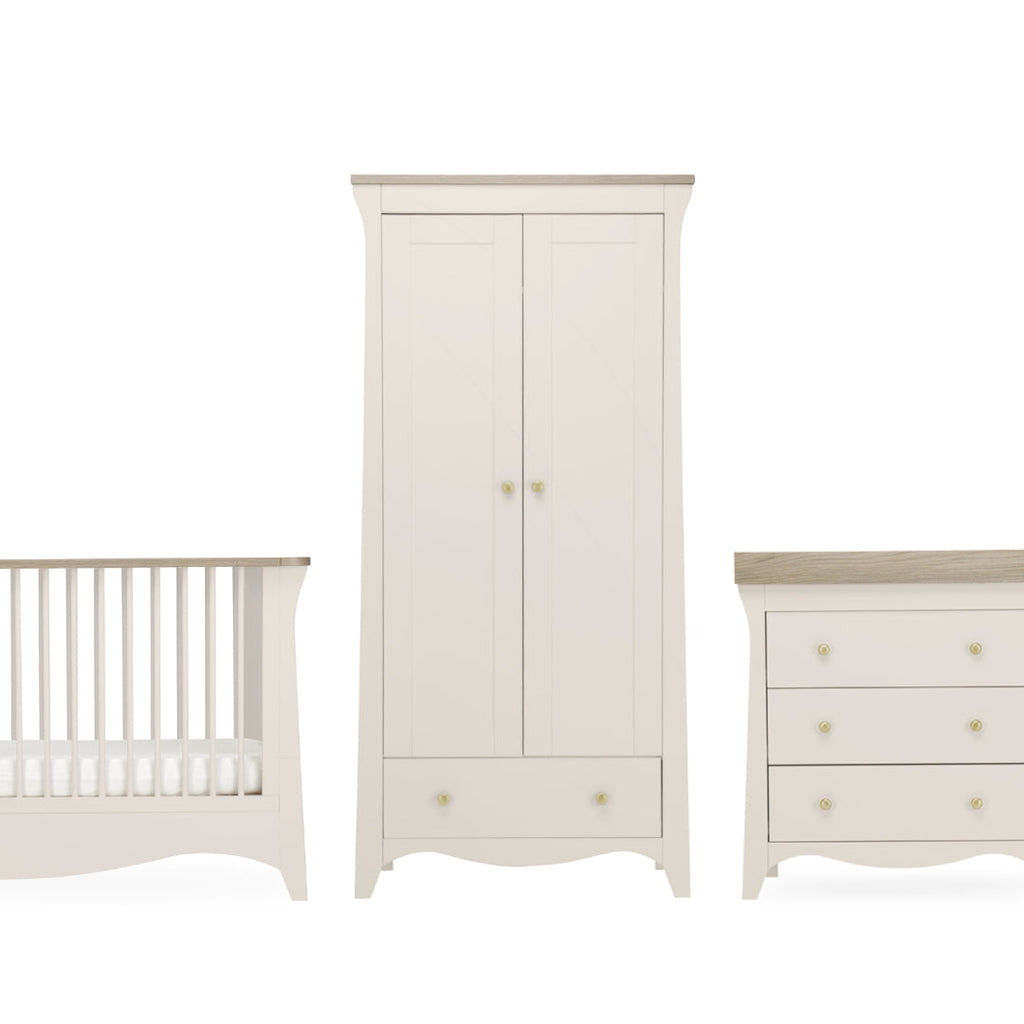 CuddleCo Clara 3 Piece Nursery Room Set - Cashmere/Ash