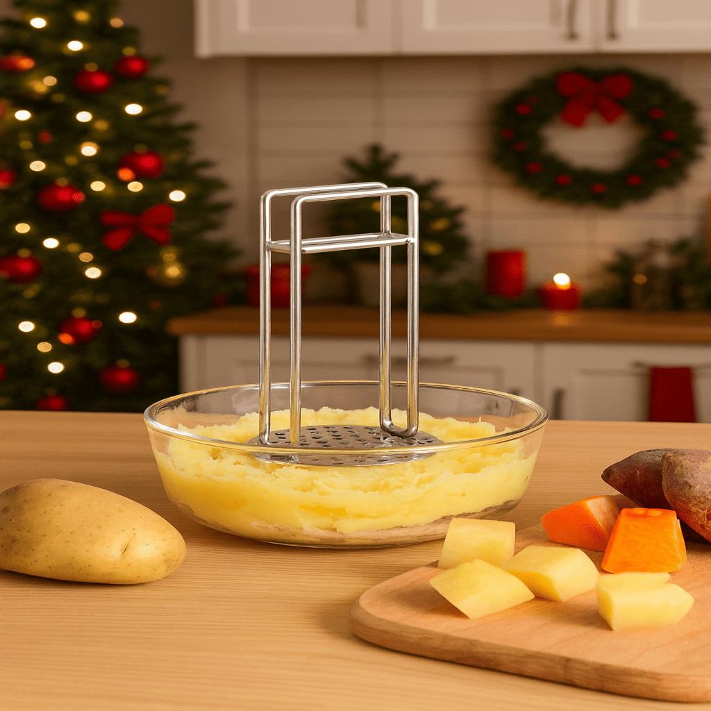 PUREMASH – Ergonomic stainless steel potato masher for effortless, smooth pureeing