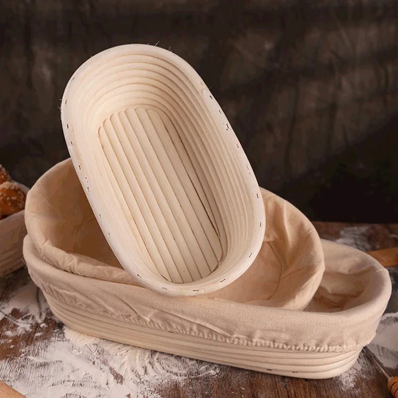 ARTISANBAKE – Handcrafted Rattan Proofing Basket Oval & Round – Essential for Bread Baking