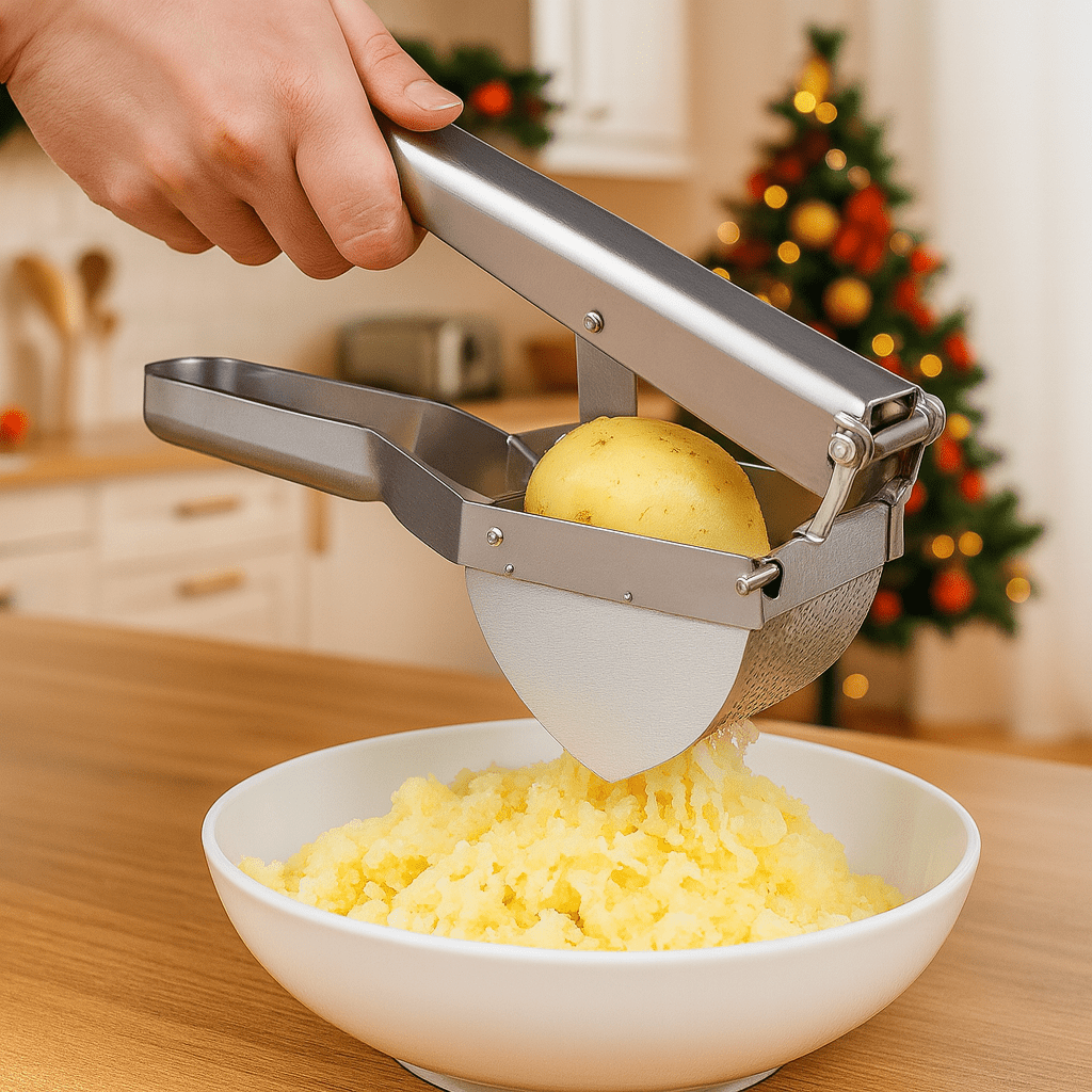 MELLOWPRESS – High-performance stainless steel potato press for baby food & fruit
