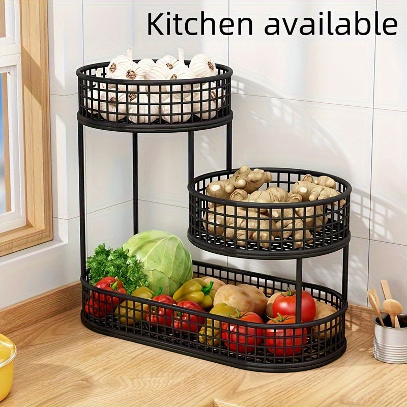 HOMEARC – Elegant multi-tier metal fruit and snack stand for kitchen countertops
