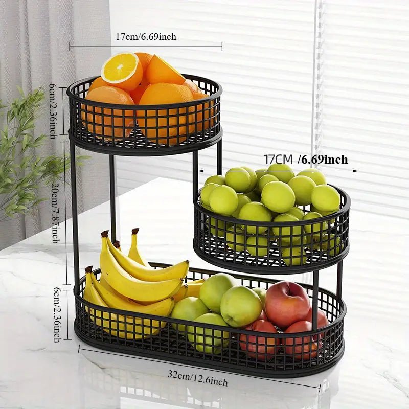 HOMEARC – Elegant multi-tier metal fruit and snack stand for kitchen countertops