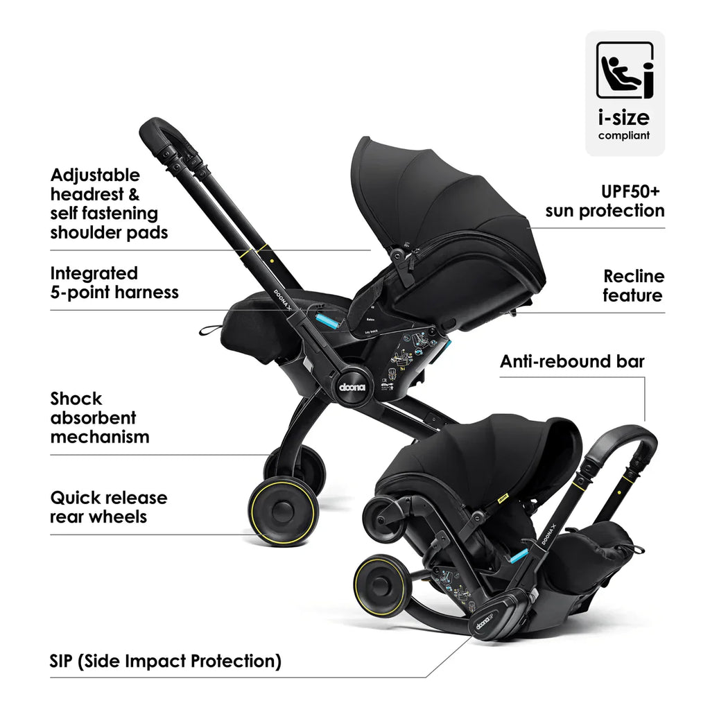 Doona X Car Seat & Stroller | Nitro Black