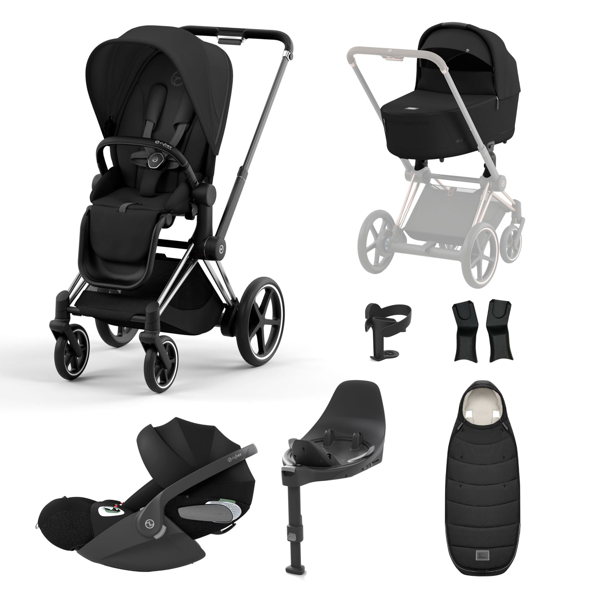 Cybex e-Priam Travel System - Sepia Black (2023)