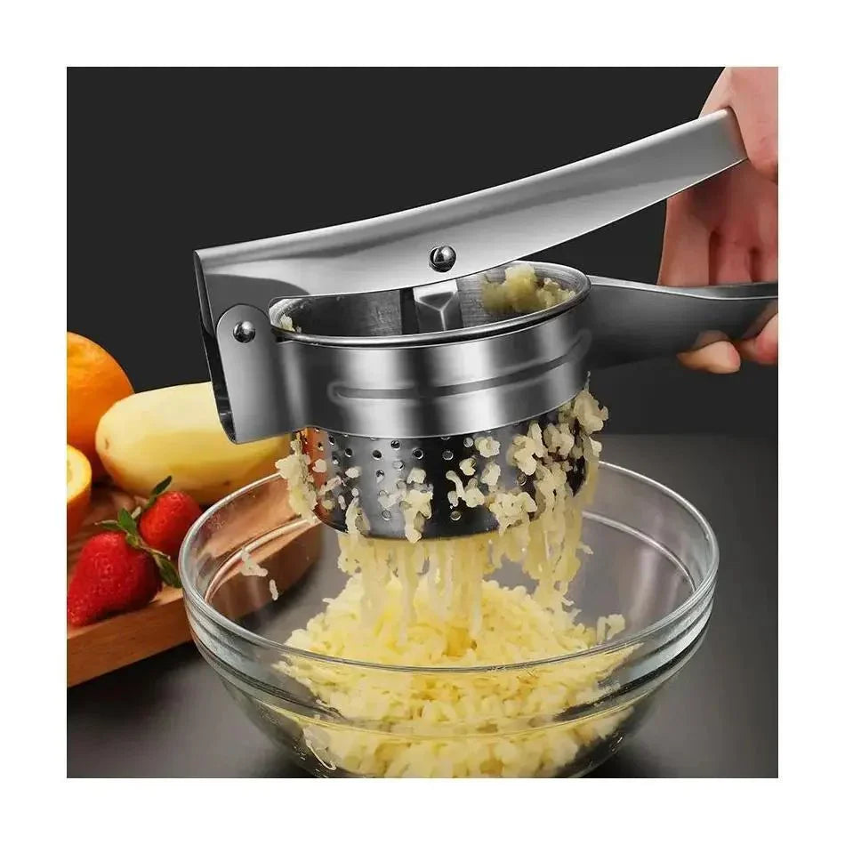 SQUEEZOR – 3-in-1 stainless steel potato press for fruit & vegetables