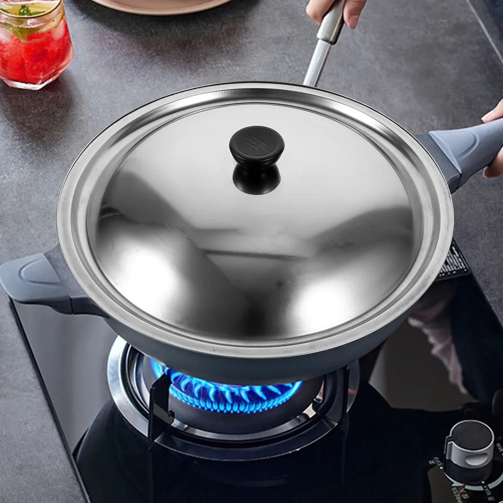 ProLid – Robust universal stainless steel lid for woks & pans
