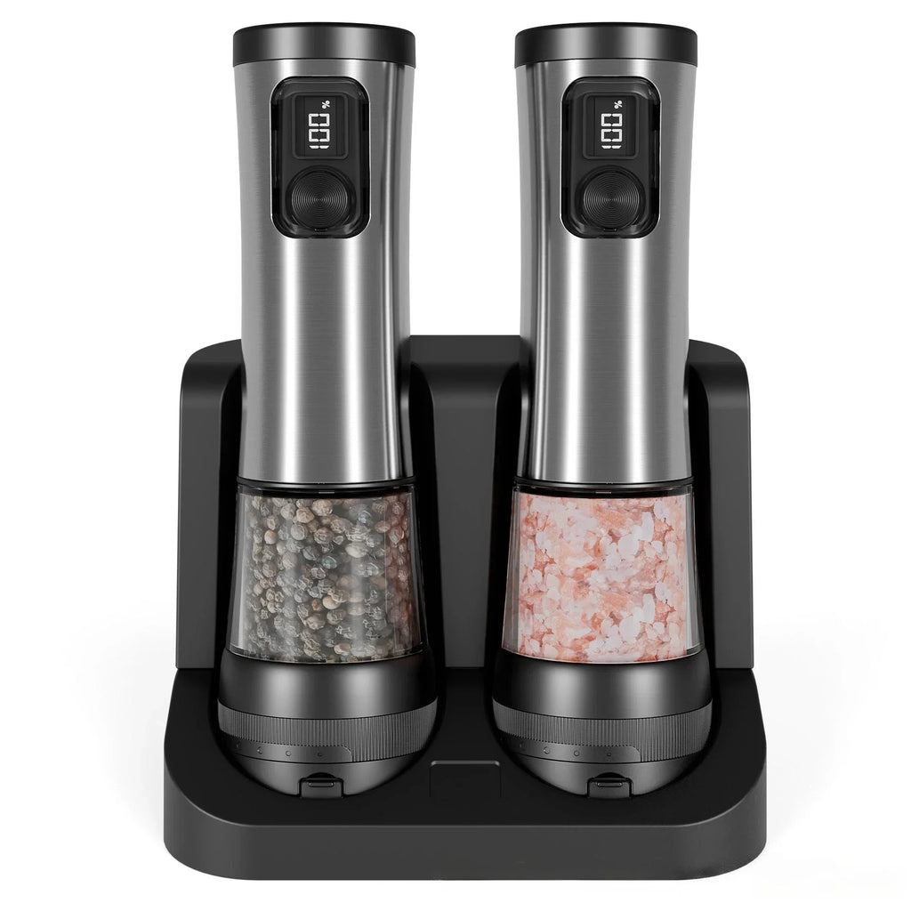 POWERMAHL – Rechargeable Electric Salt and Pepper Grinder Set with Adjustable Grind Settings