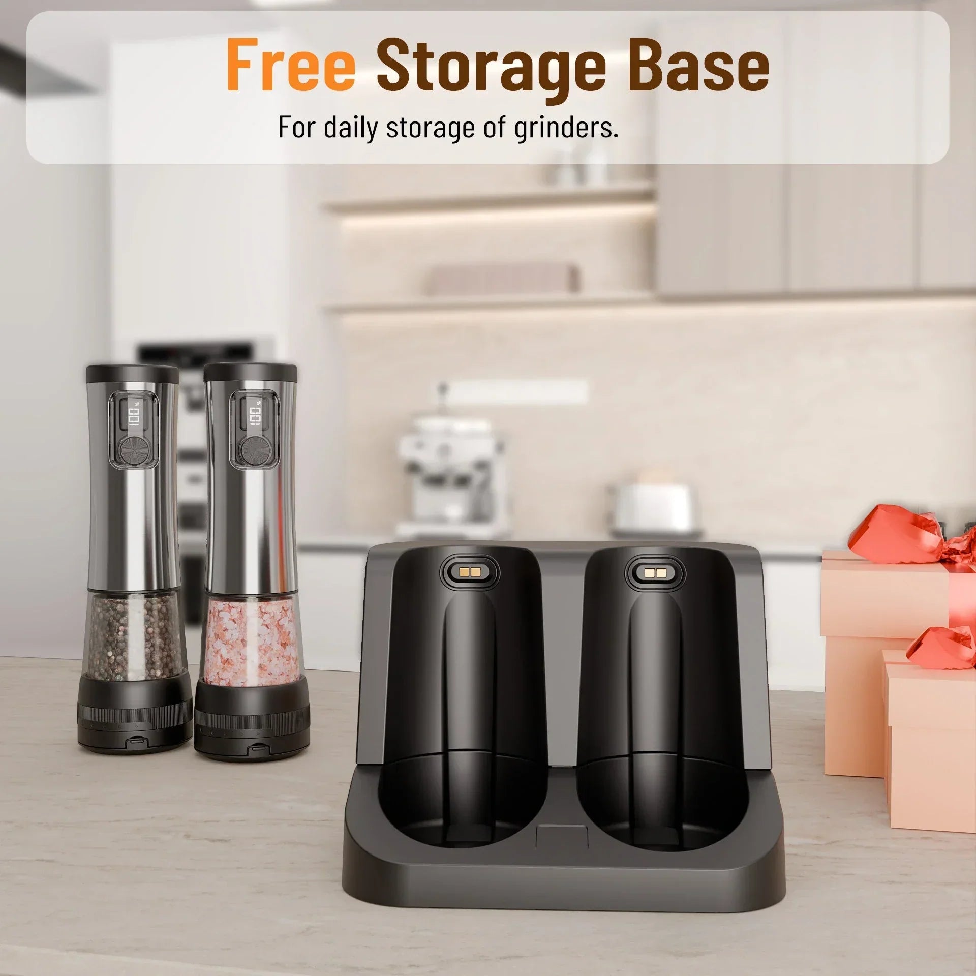 POWERMAHL – Rechargeable Electric Salt and Pepper Grinder Set with Adjustable Grind Settings