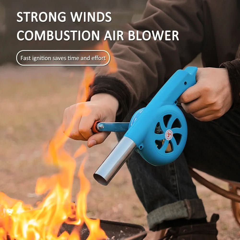 BBQWind Fan - Portable hand crank barbecue fan for easy outdoor firing up