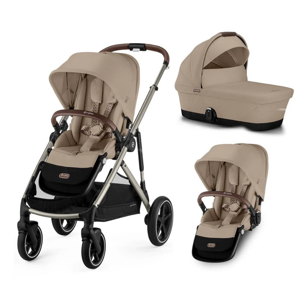 Cybex Gazelle S Double Pushchair  (2023) - Almond Beige | Taupe